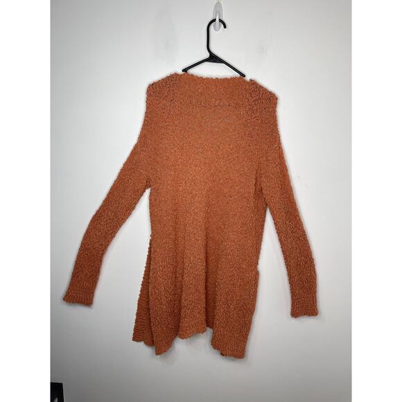 Pink Lily sweater cardigan knit women's medium long peach apricot nubby texture - Picture 10 of 12